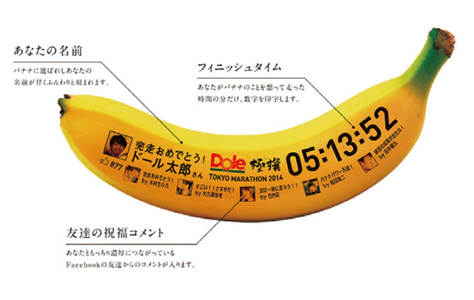 ドールが協賛企画した東京マラソン、参加賞は世界に一つの「バナナ