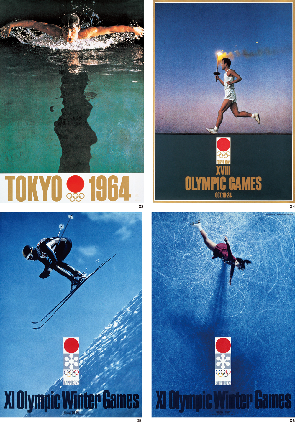 オリンピックポスター第7回から5枚 new stock］ 東京オリンピックポスター1964年公式 | 亀倉雄策