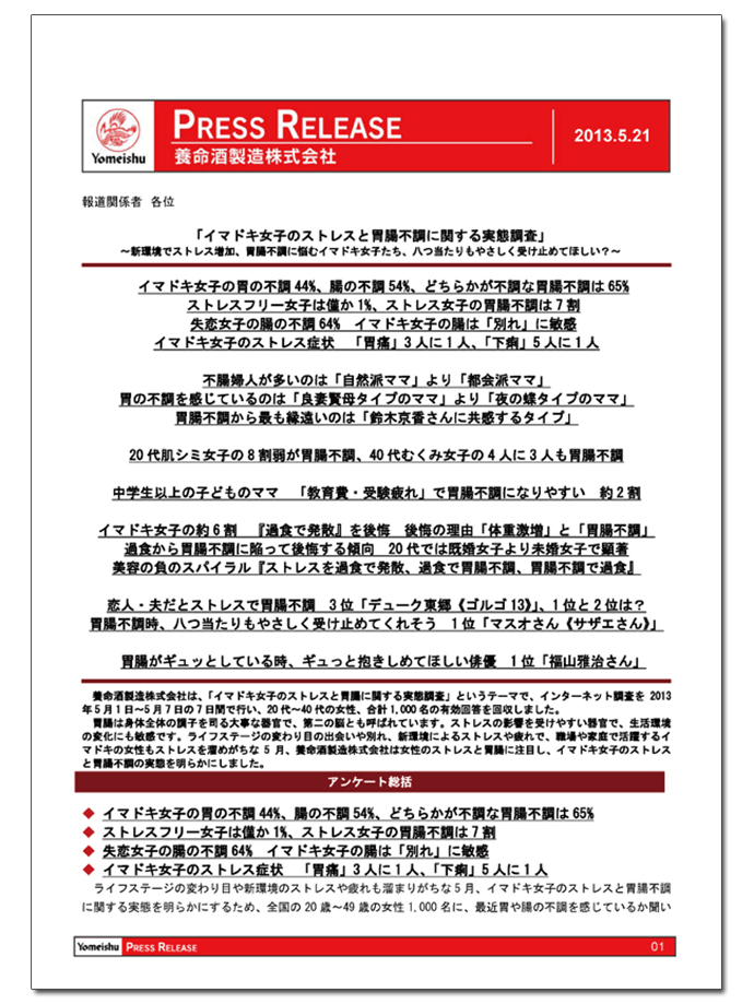 キーワードは「ストレスと胃腸不調」、「入浴」！伝えづらい効果・効能を後押し