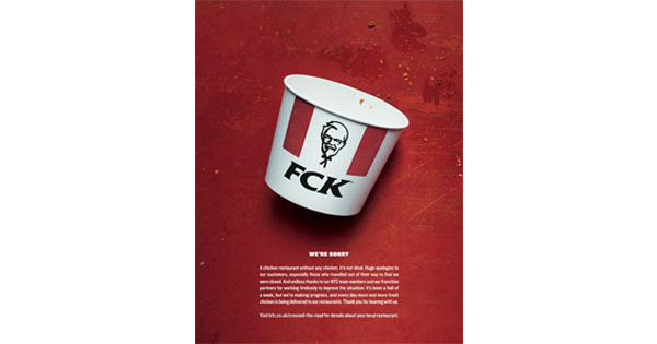 [PR] ポジティブ転換に成功したイギリスKFCのお詫び広告とは？