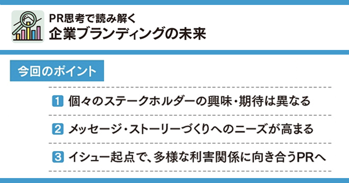 [PR] 企業への多様化する期待 イシュー起点のPRが鍵