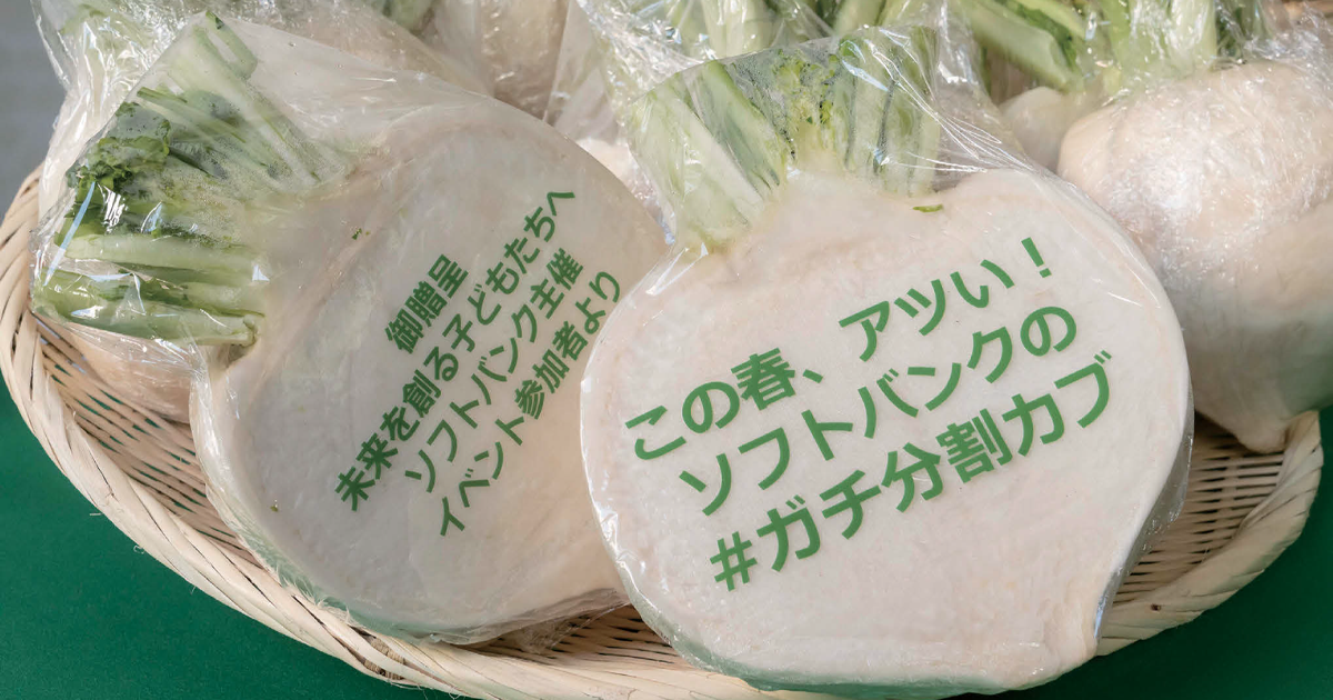 半分に「分割」した「かぶ」を通じて株式投資の魅力を伝えるイベント