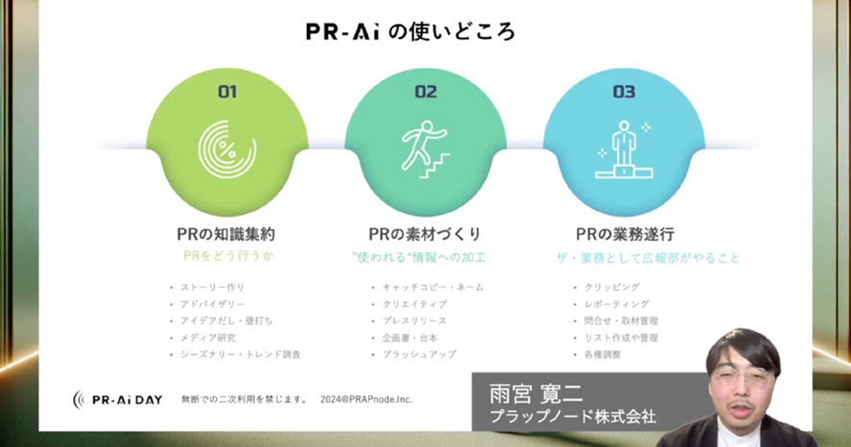 [PR] 広報の未来と働き方を議論する「PR-AI Day」AIによるプレスリリース作成のデモ公開