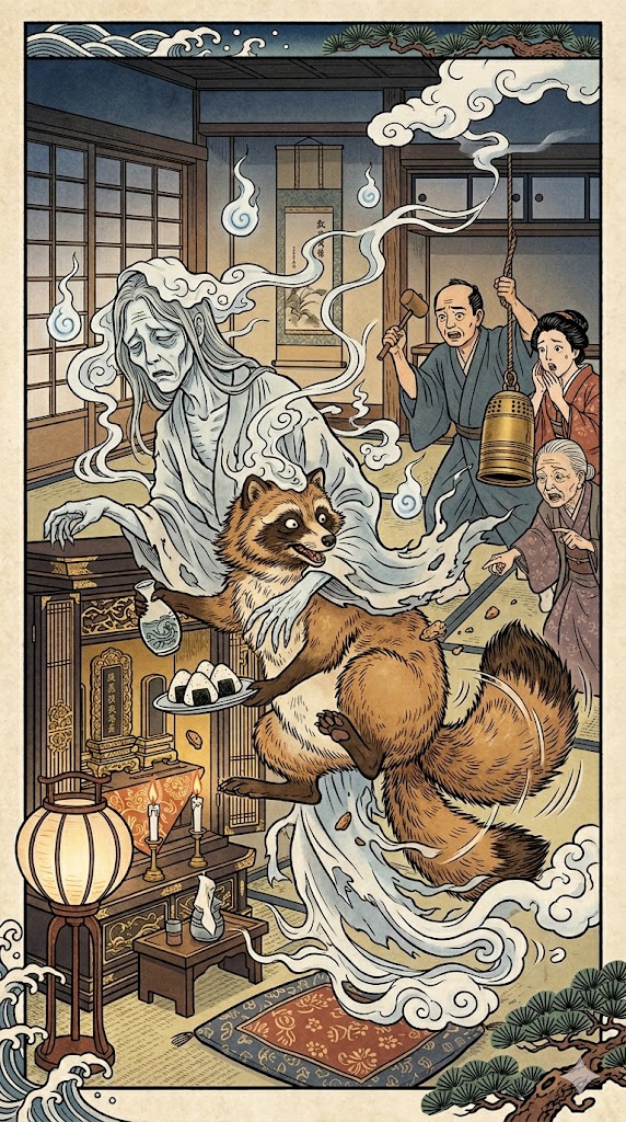 死霊に化けた狸 (しりょうにばけたたぬき)