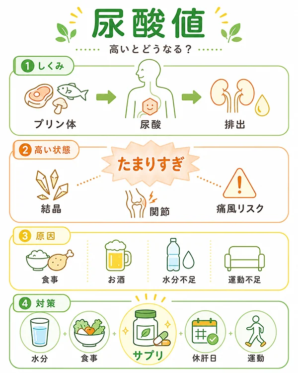 尿酸値_イメージ_尿酸値が高いと