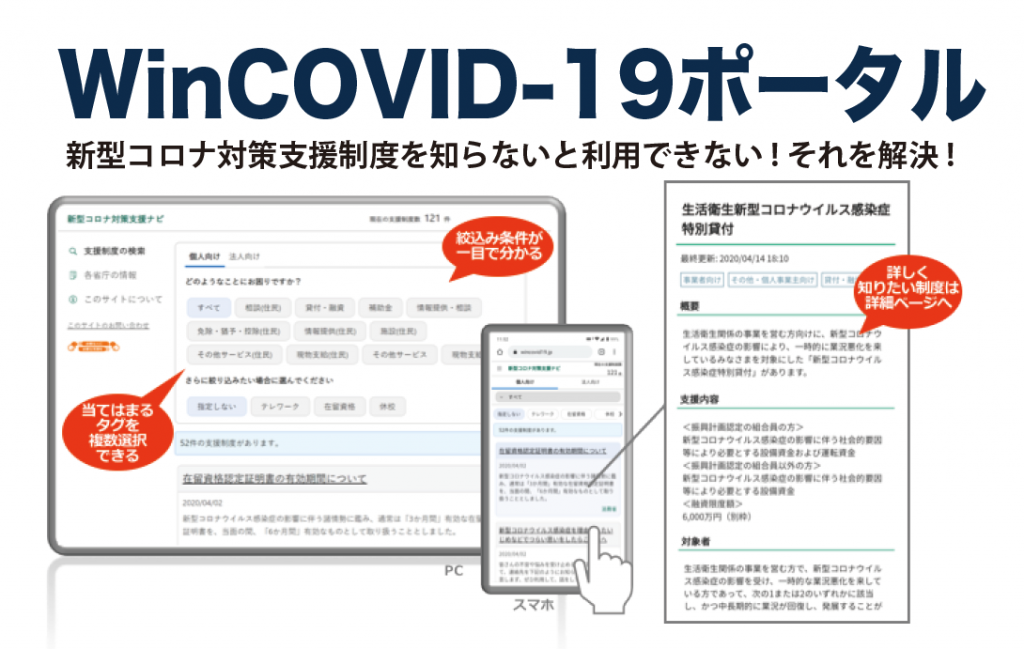 DXで新型コロナ対策を。『新型コロナ対策支援ナビ』で事業者向け支援情報を横断的に提供