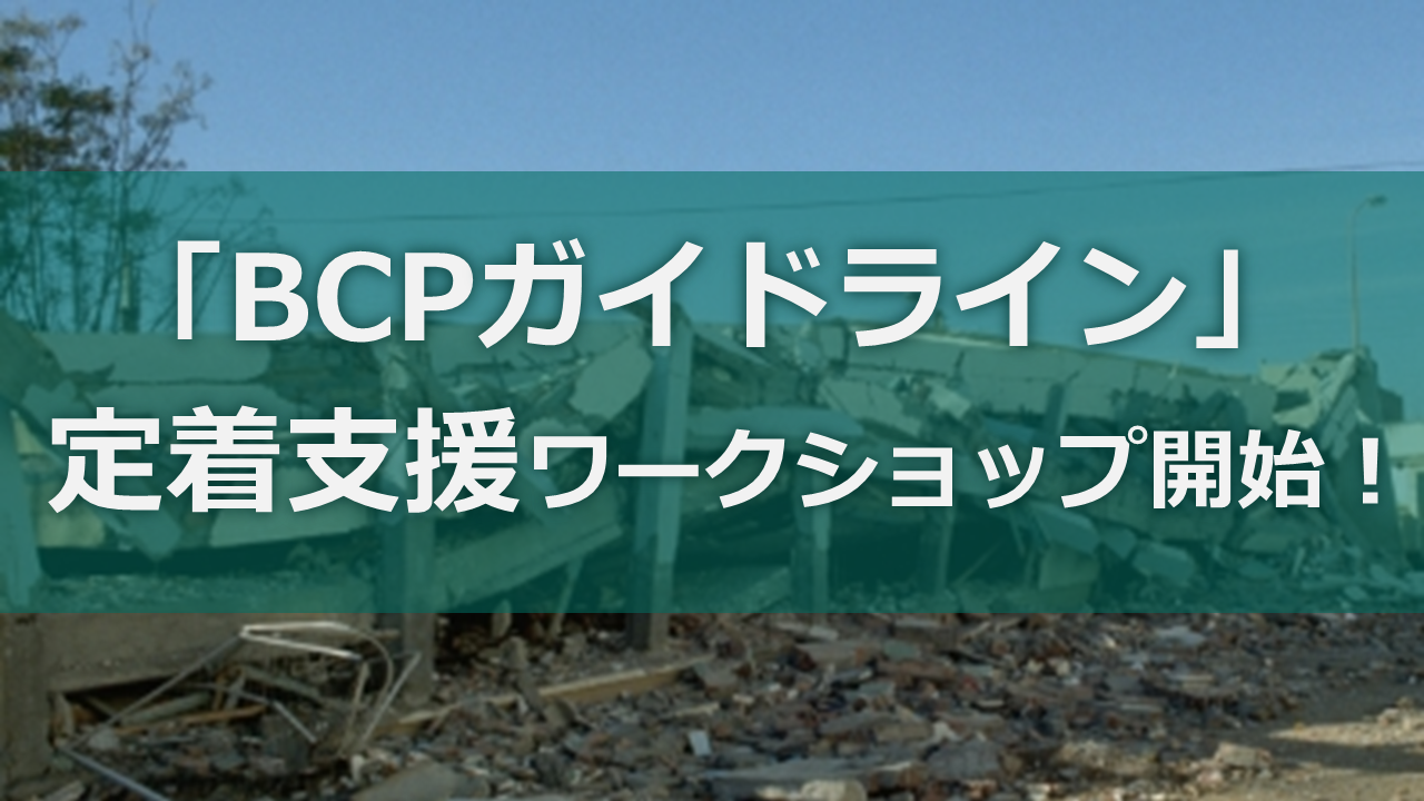 【商工、産業振興ご担当者様向け】自治体等が独自に策定した地域企業向けの「BCPガイドライン」の普及・定着をご支援！～「BCPガイドライン」の定着を支援するワークショップ提供開始