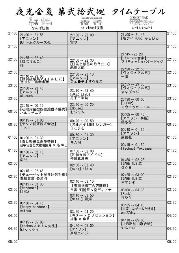yk22タイムテーブル