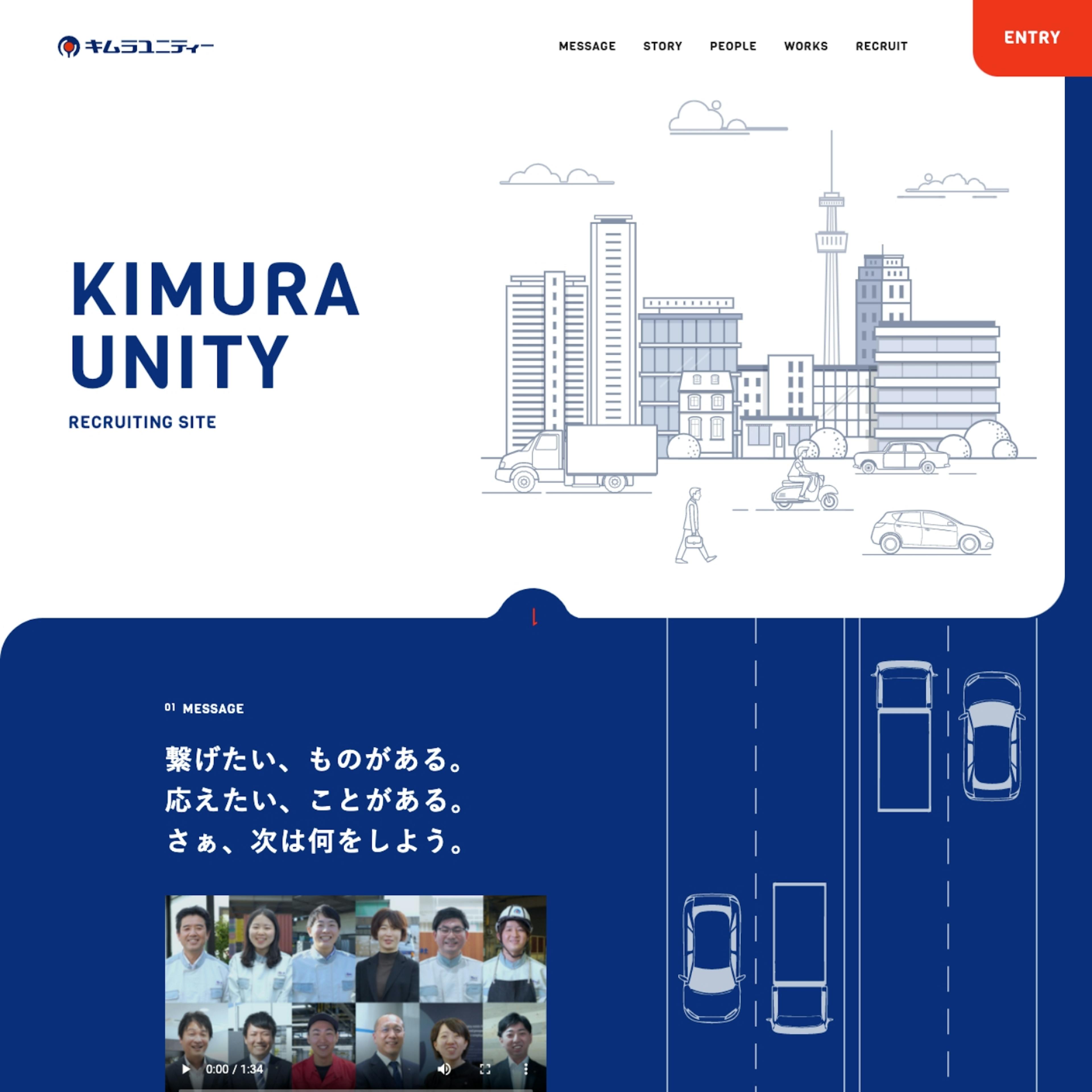 キムラユニティー株式会社さま／採用Webサイト