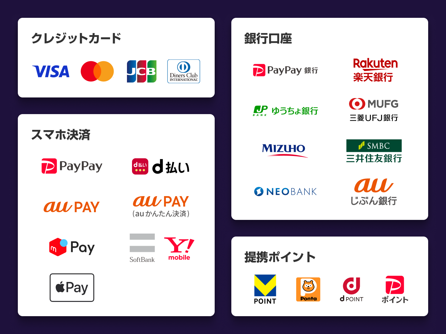 豊富な手段で簡単チャージ