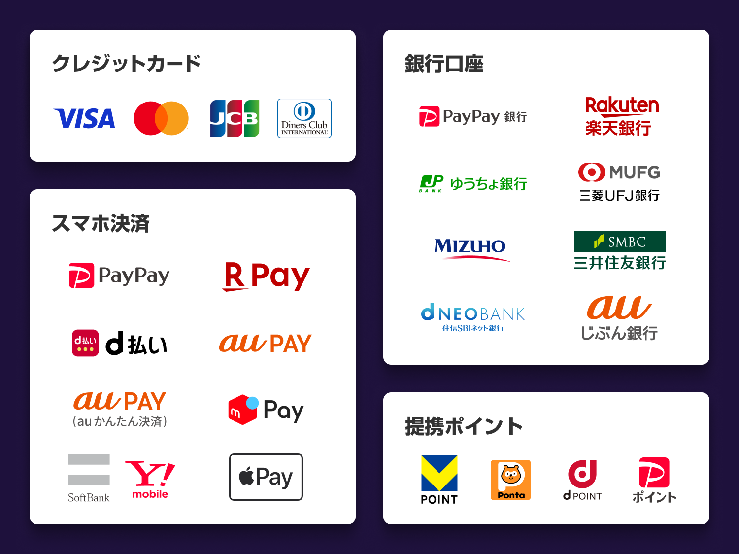 豊富な手段で簡単チャージ