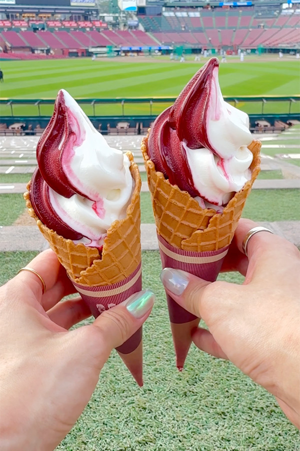 クリムゾンレッドが目を引く👀鮮やかすぎるソフトクリーム