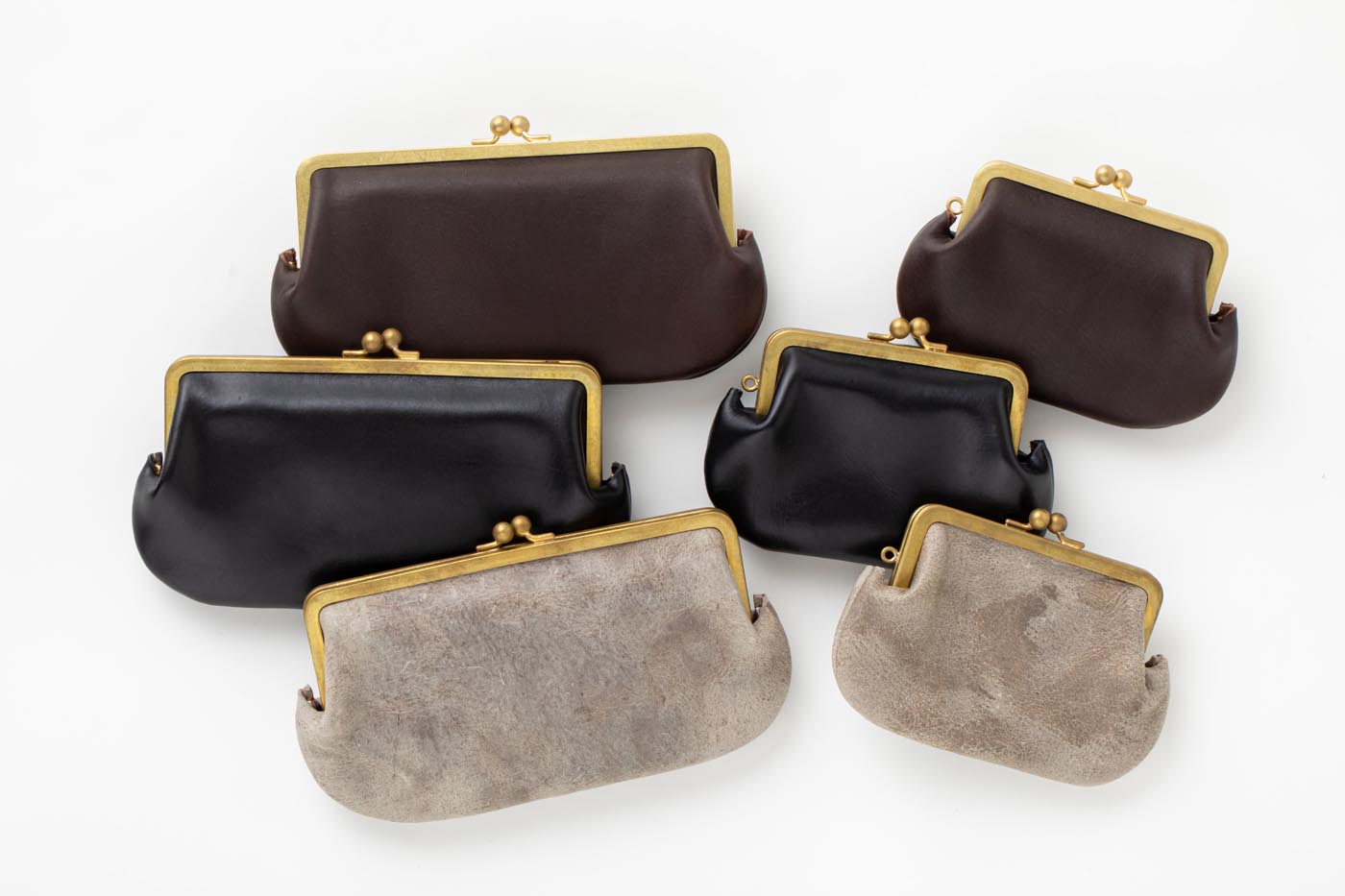 がまぐち財布 ブラウンブラウン ピックレザー Gamaguchi wallet がまぐち財布 BBL