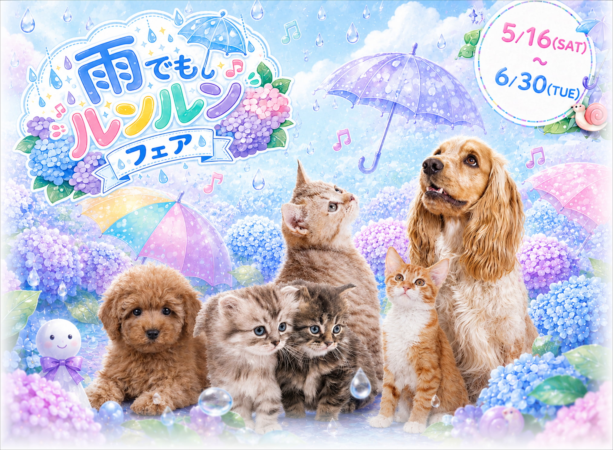 最新セール情報【雨でもルンルンフェア】 | ペットショップ 犬の家&猫