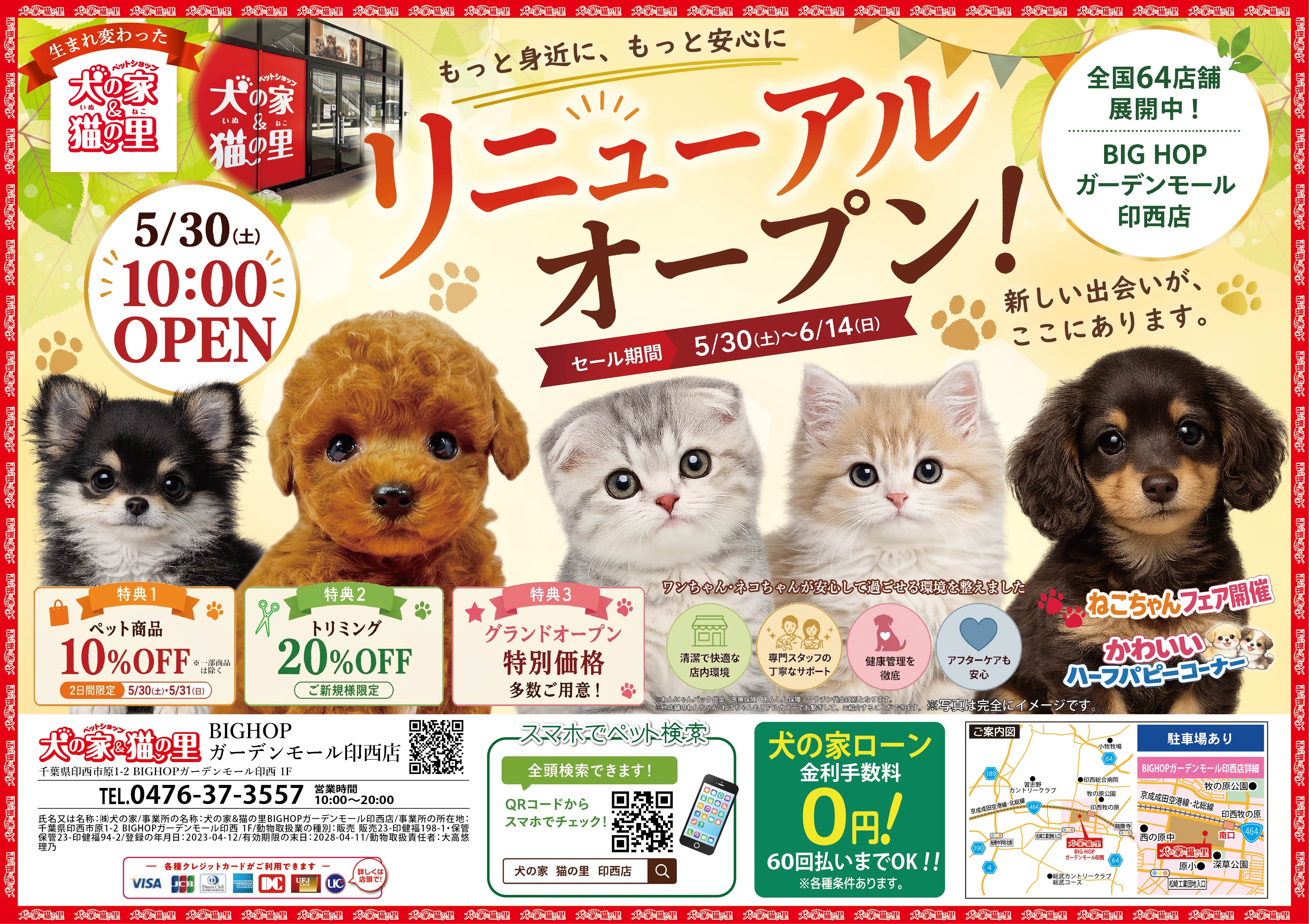最新オープン情報【印西店リニューアルオープン🎵】 | ペットショップ