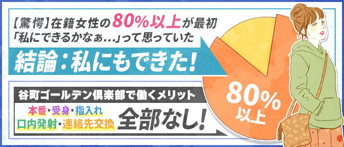 在籍女性の80%が最初はできないと思っていた。本番・受け身・指入れ・口内発射・連絡先交換全部なし