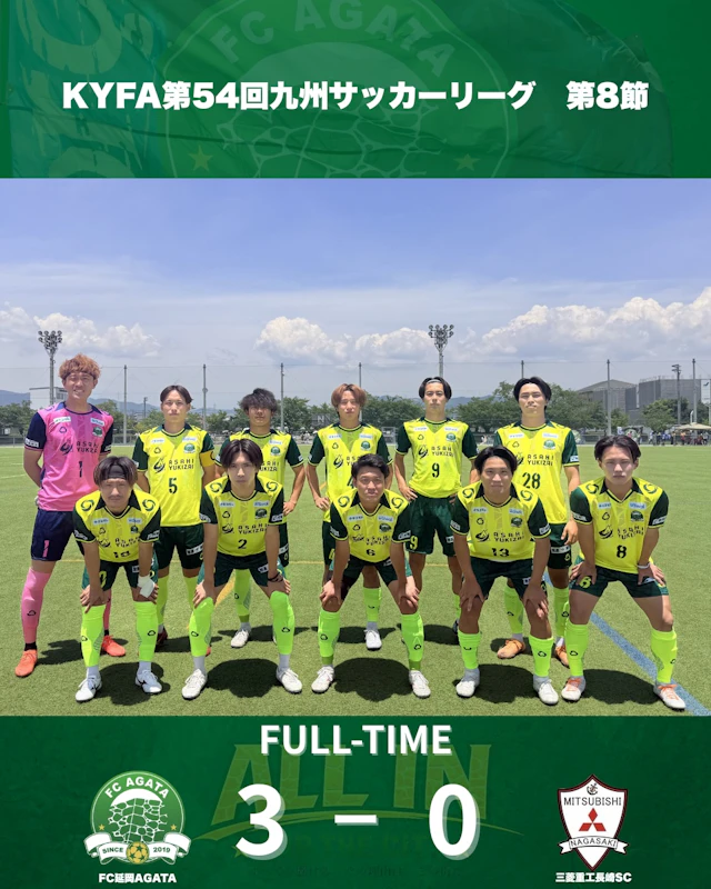 KYFA第54回九州サッカーリーグ第8節試合結果について