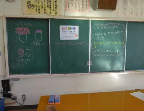 番外編 現場セミナー 「鈴が峰小学校どんぐりのコマ作り、マツカサツリー作り」の活動写真