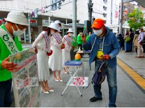 現場セミナー：緑の街頭募金活動に参加しての活動写真