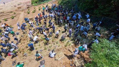 ドローンによる上空からの植栽の様
