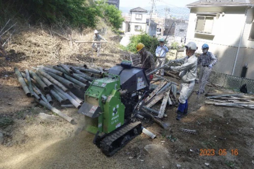 第271回現場セミナー　中小田古墳群の竹林等伐採業務（竹チップ処理）初回の活動報告の活動写真