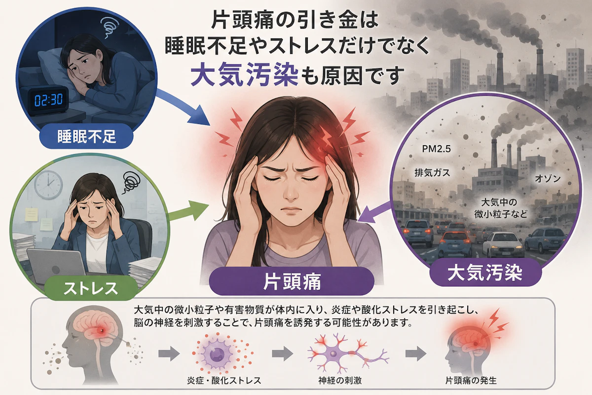 片頭痛の引き金は、睡眠不足やストレスだけ？