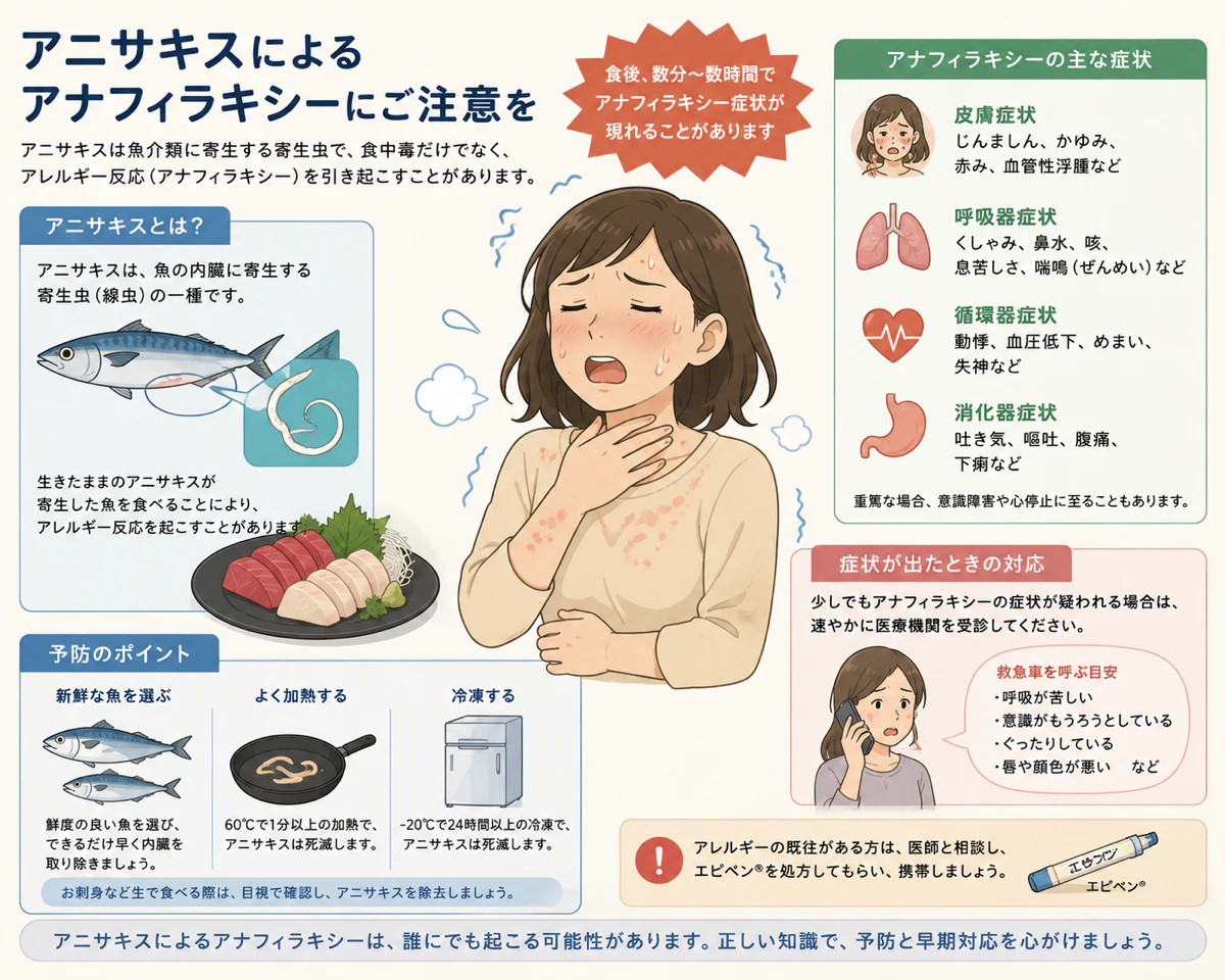 魚を食べた数時間後に激しい痒みや息苦しさに襲われたら？