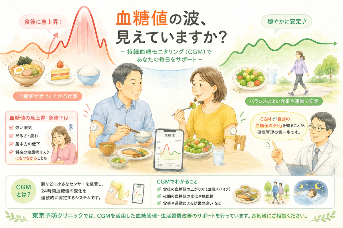 「健康診断で異常がないのに、食後に眠くなったり疲れたりしていませんか？」