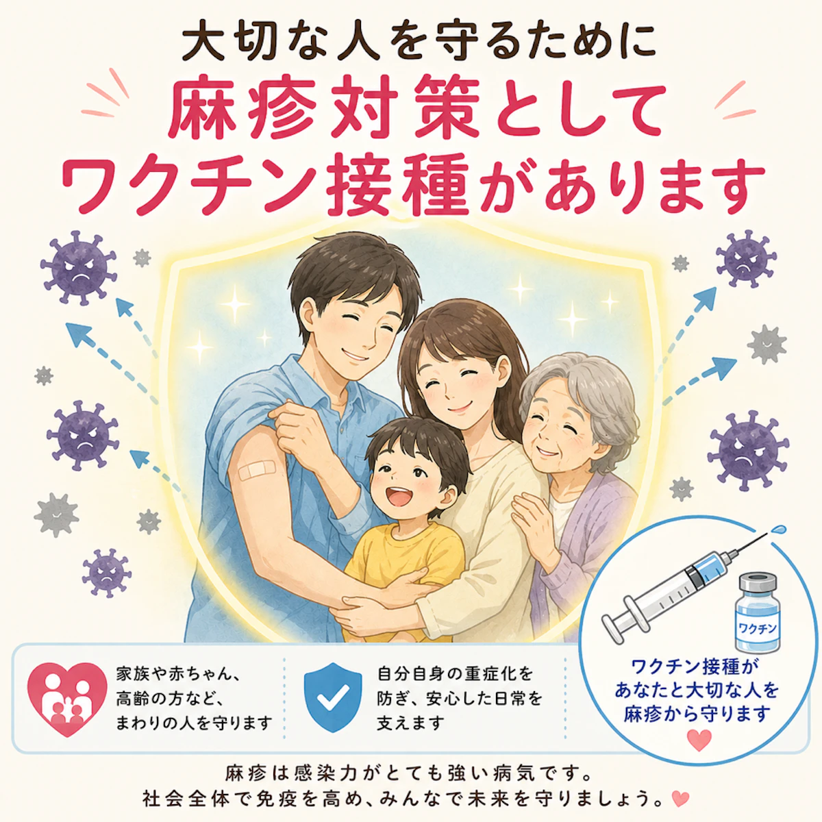 「はしか」のワクチン、最後に打ったのはいつですか？