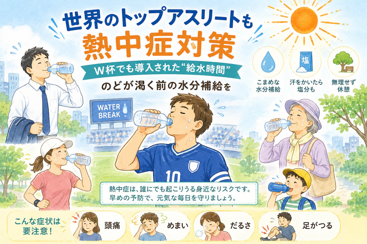 「サッカーW杯で“ウォーターブレイク”が導入される理由をご存じですか？」