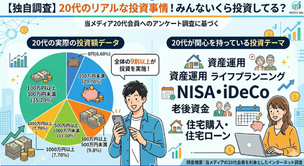【独自調査】20代のリアルな投資事情！みんないくら投資してる？