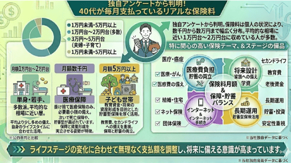 【独自調査】データで見る40代のリアルな保険料と選ばれている保険の種類