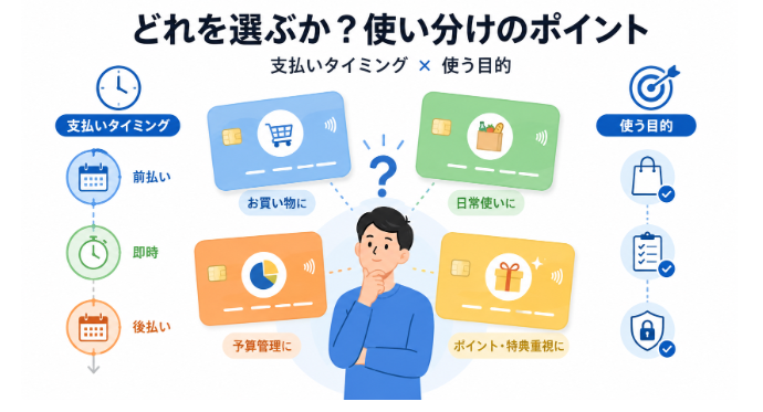 クレジット・デビット・キャッシュカードの違い