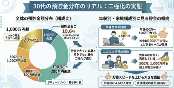 【独自調査】データで見る30代のリアルな貯金実態・分布