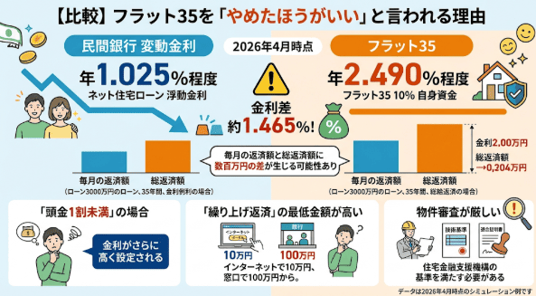 「フラット35 やめたほうがいい」と言われる理由