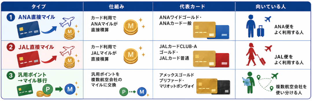 マイルが溜まるクレジットカードの特徴