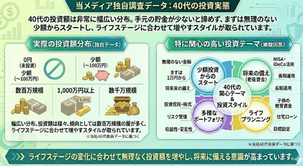 【独自調査】40代のリアルな投資事情！みんなの投資額はいくら？
