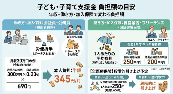 【年収別】独身税（子ども・子育て支援金）の負担額は? いくら払う？