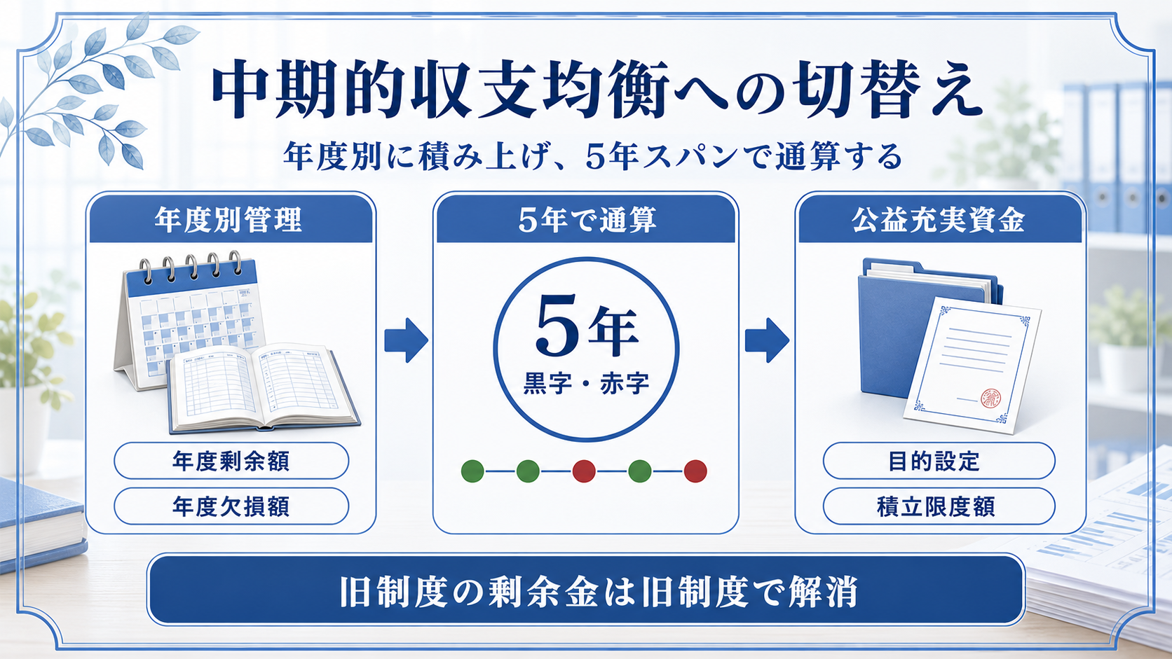 中期的収支均衡の年度別管理表イメージ
