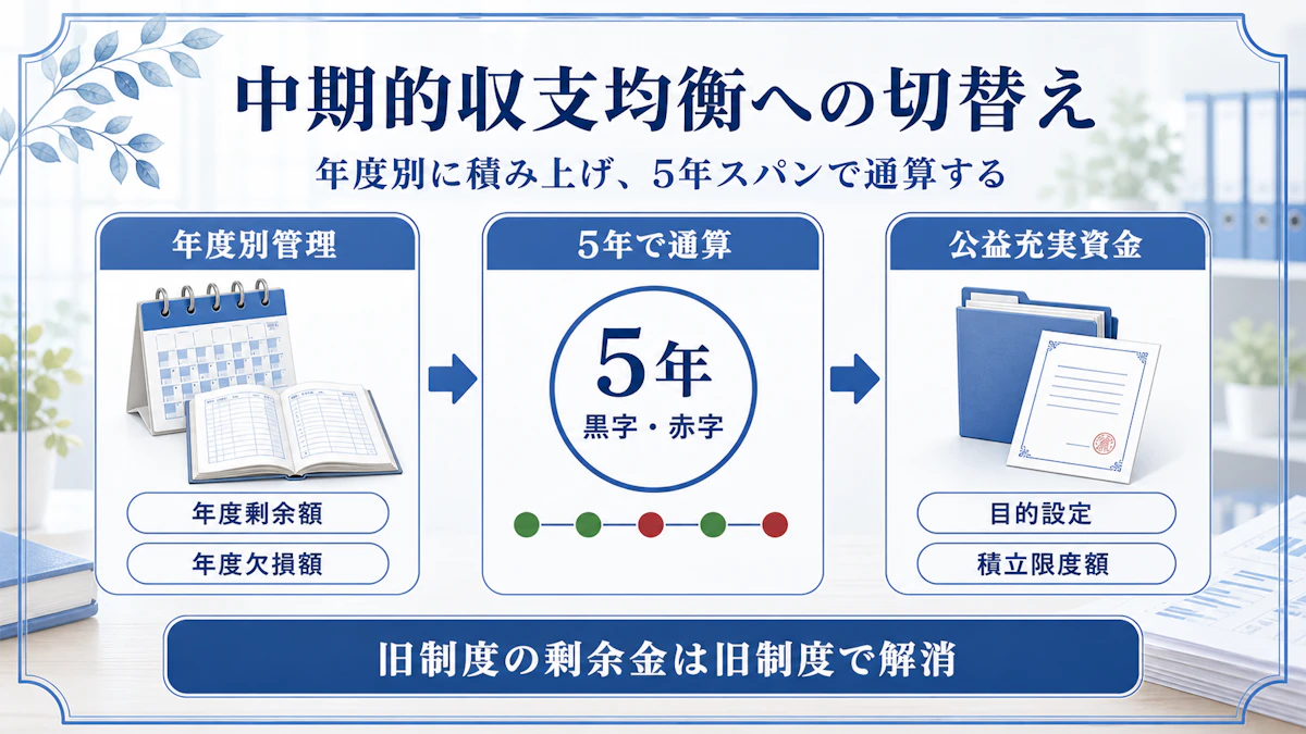中期的収支均衡の年度別管理表イメージ