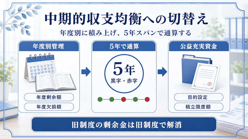 中期的収支均衡の年度別管理表イメージ