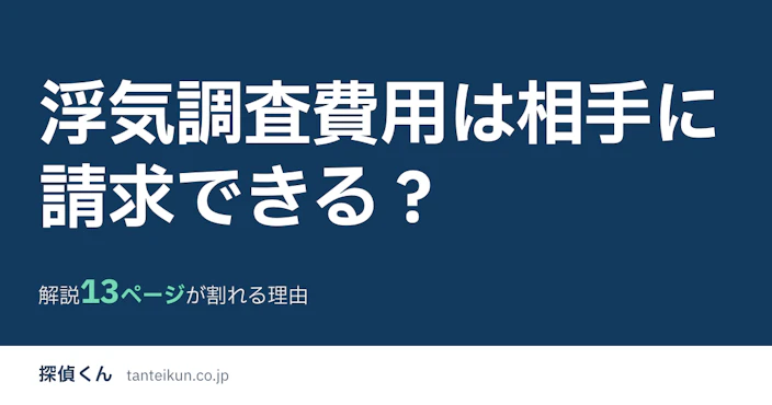 浮気調査費用は相手に請求できる？｜解説13ページが割れる理由