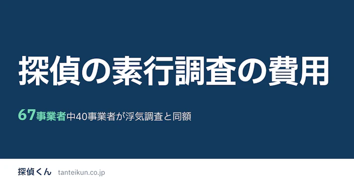 探偵の素行調査の費用｜67事業者中40事業者が浮気調査と同額
