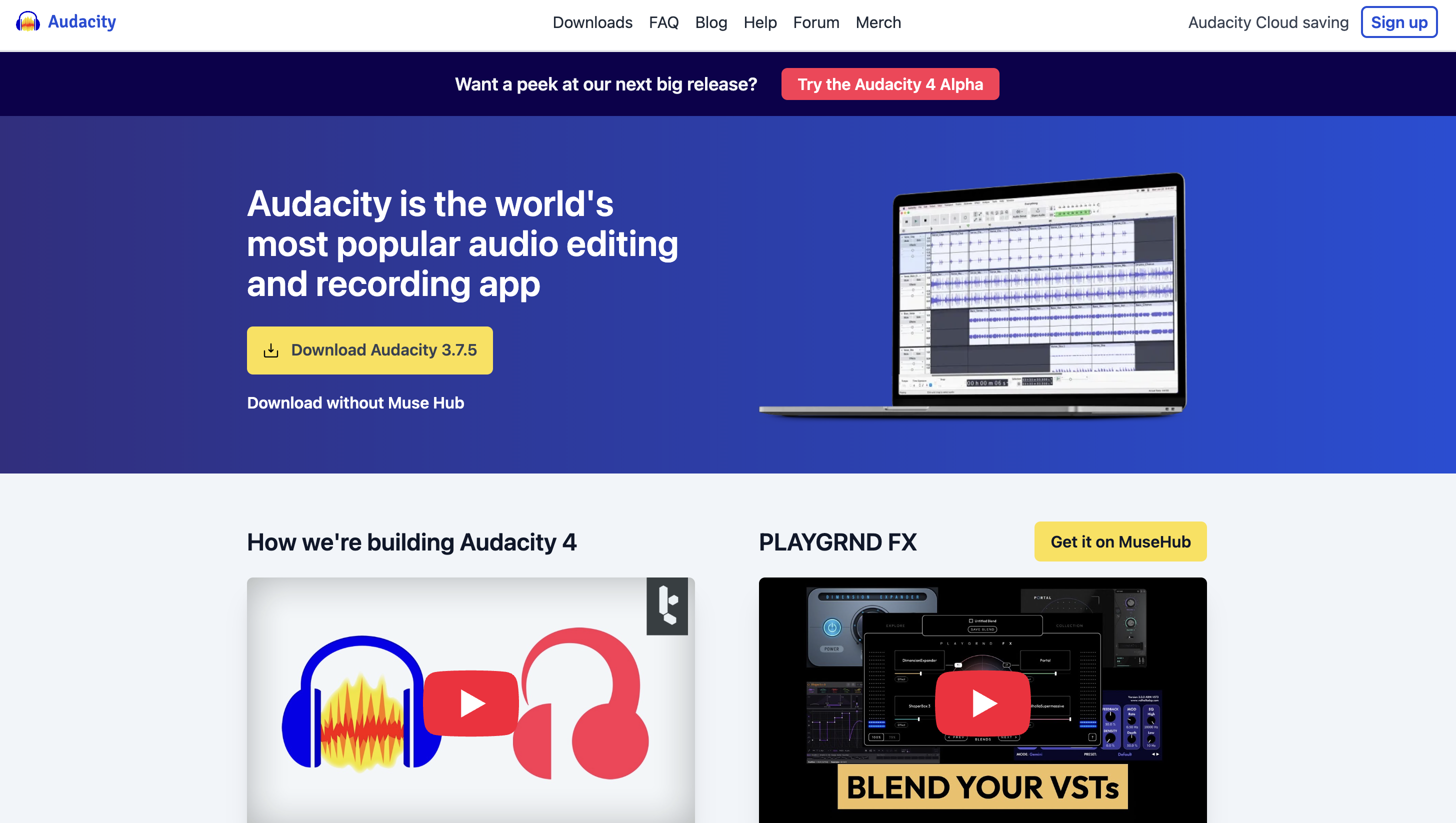 Audacity公式サイト