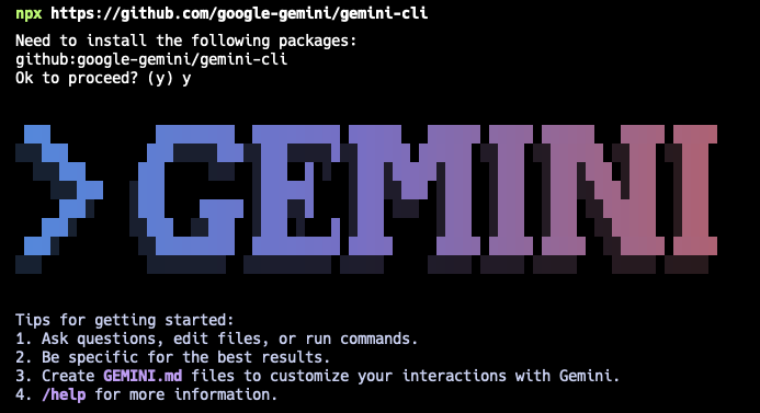軽くGemini CLI触ってみた