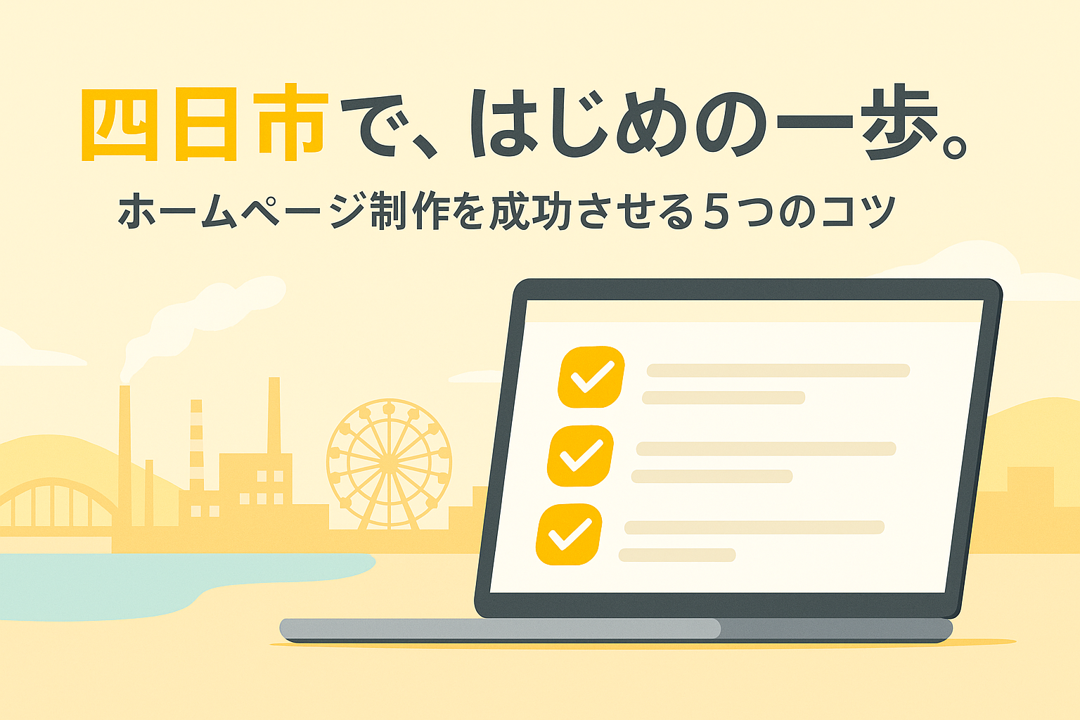 四日市市でホームページ制作を成功させる5つのコツのアイキャッチ画像