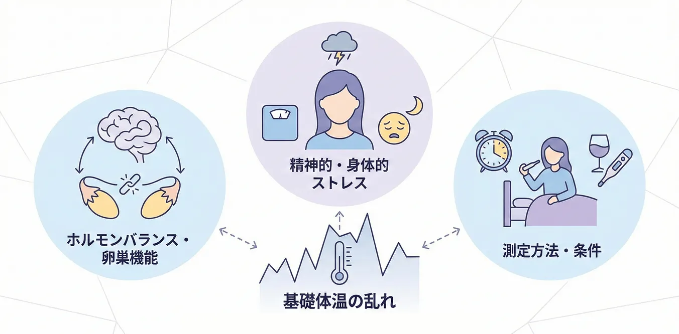 基礎体温がガタガタになる主な原因
