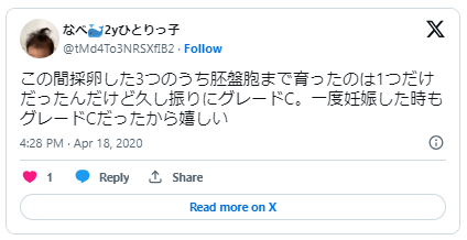 胚盤胞グレード2