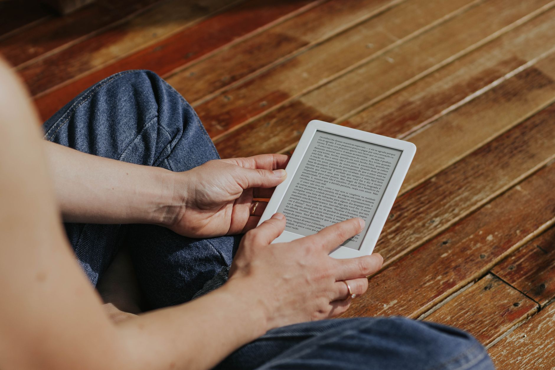 person reading free ebooks