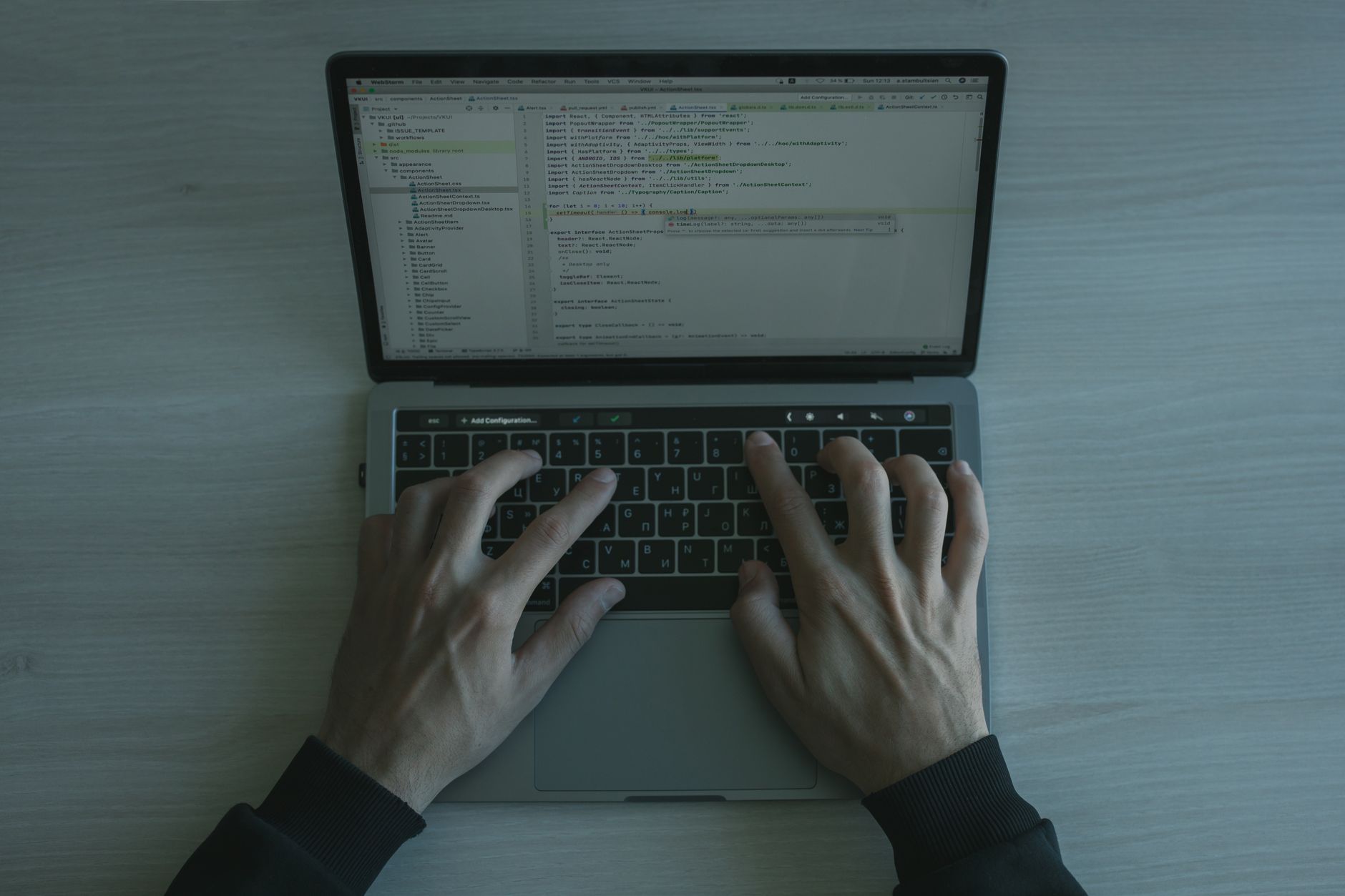 developer coding laptop writing